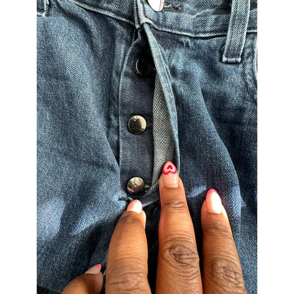 J BRAND Jeans Dark Wash Wynne Button Fly Ankle Crop Straight Leg Size 30‎ - Picture 4 of 13